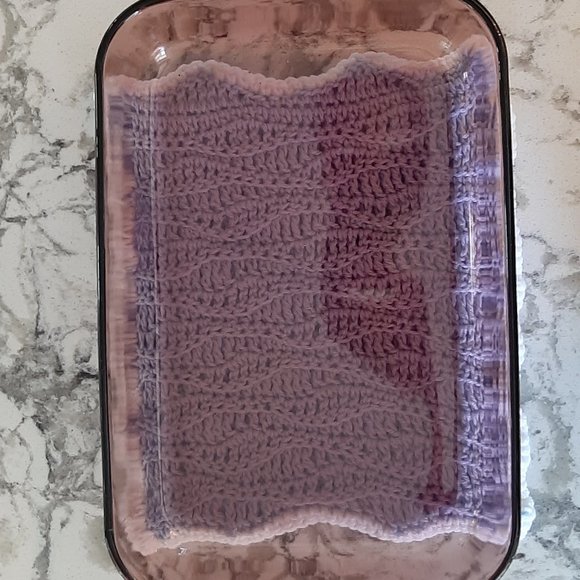 sky blue handmade crochet ocean wave hot pad/trivets - Picture 5 of 5